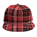 Red Black And White Scottish Plaid Print Snapback Cap