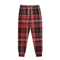 Red Black And White Scottish Plaid Print Sweatpants