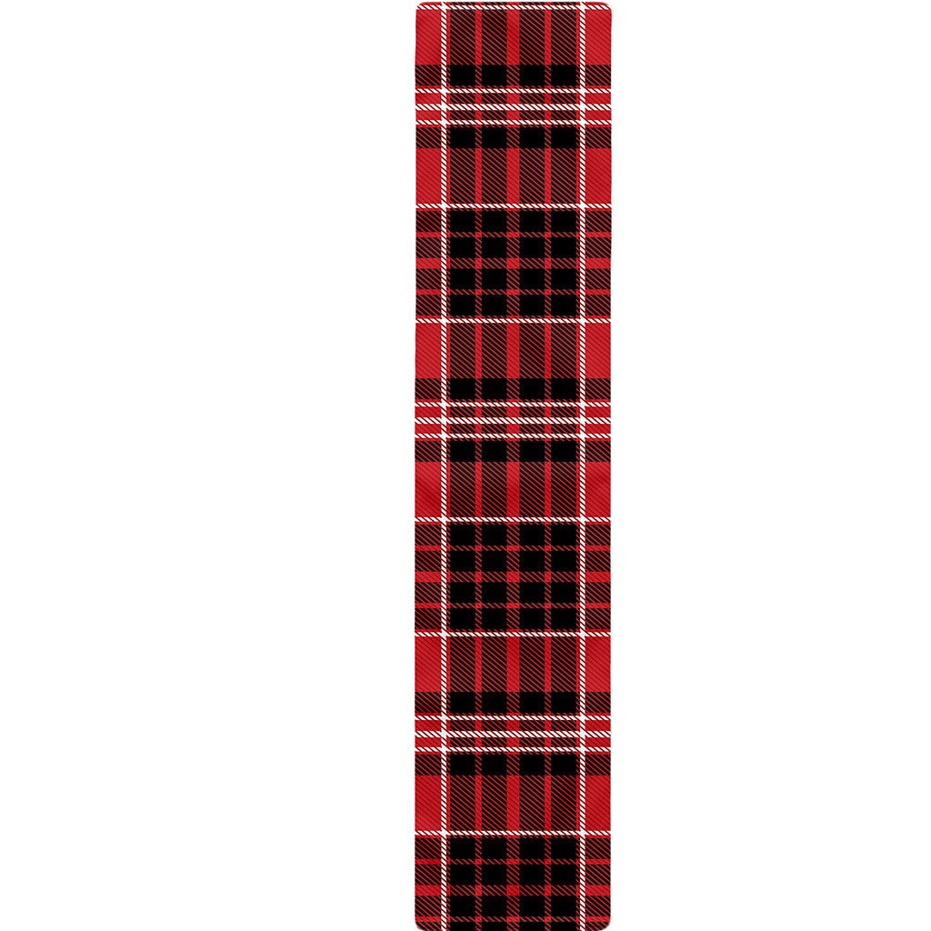 Red Black And White Scottish Plaid Print Table Runner