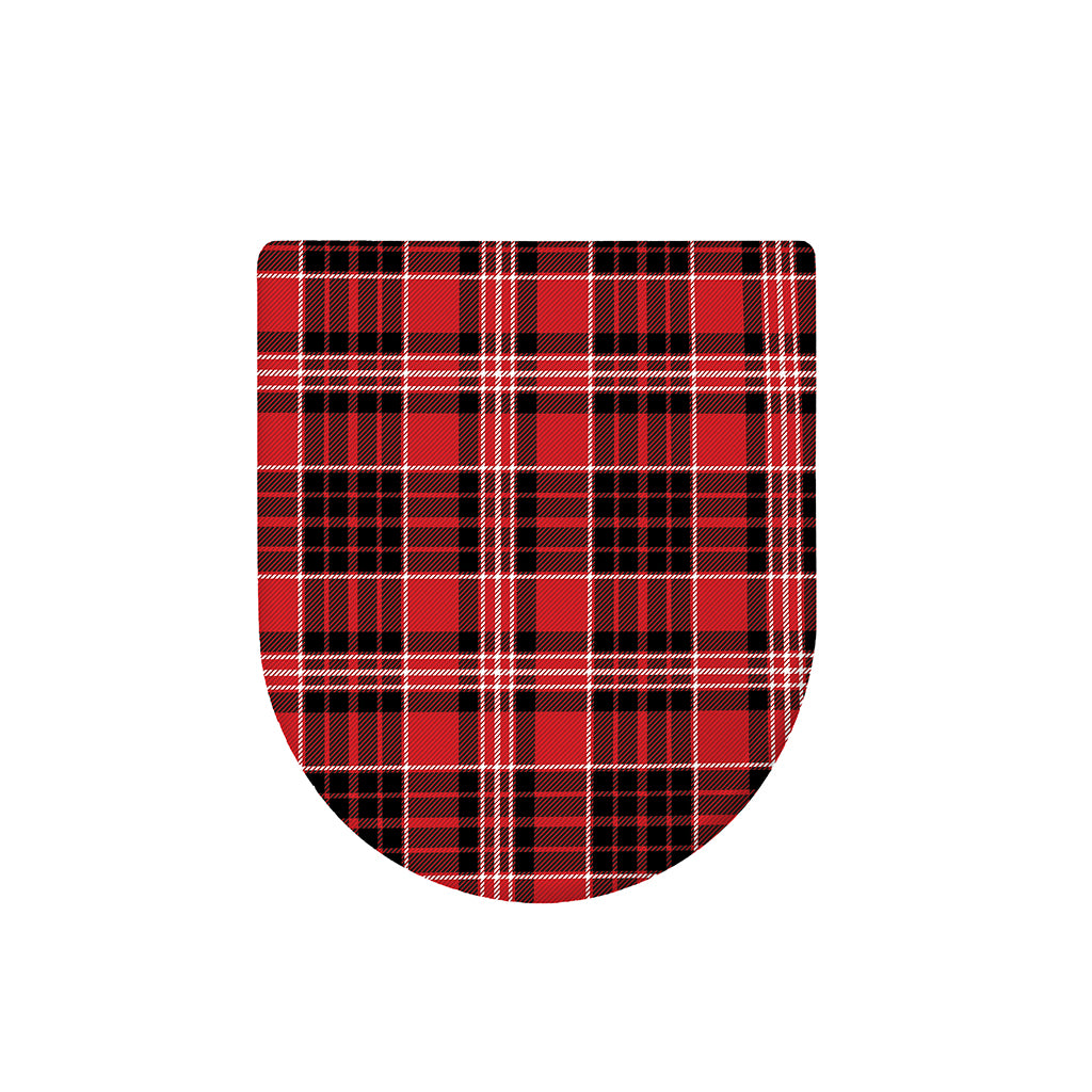 Red Black And White Scottish Plaid Print Toilet Lid Cover