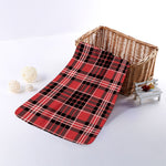 Red Black And White Scottish Plaid Print Towel