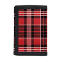 Red Black And White Scottish Plaid Print Trifold Wallet