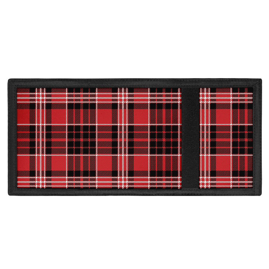 Red Black And White Scottish Plaid Print Trifold Wallet