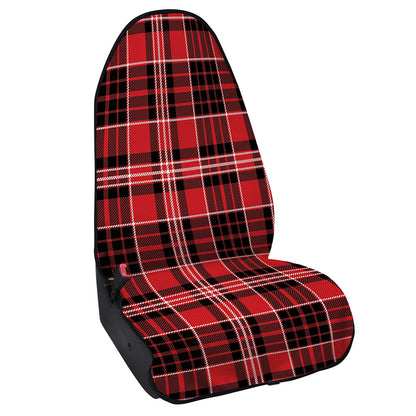 Red Black And White Scottish Plaid Print Waterproof Car Seat Cover
