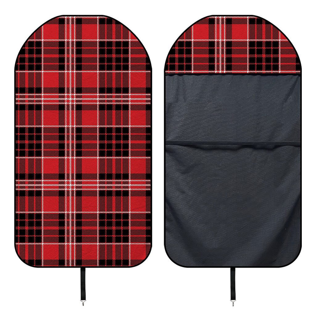 Red Black And White Scottish Plaid Print Waterproof Car Seat Cover