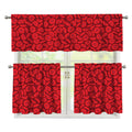 Red Blood Cells Pattern Print 3 Piece Kitchen Curtains