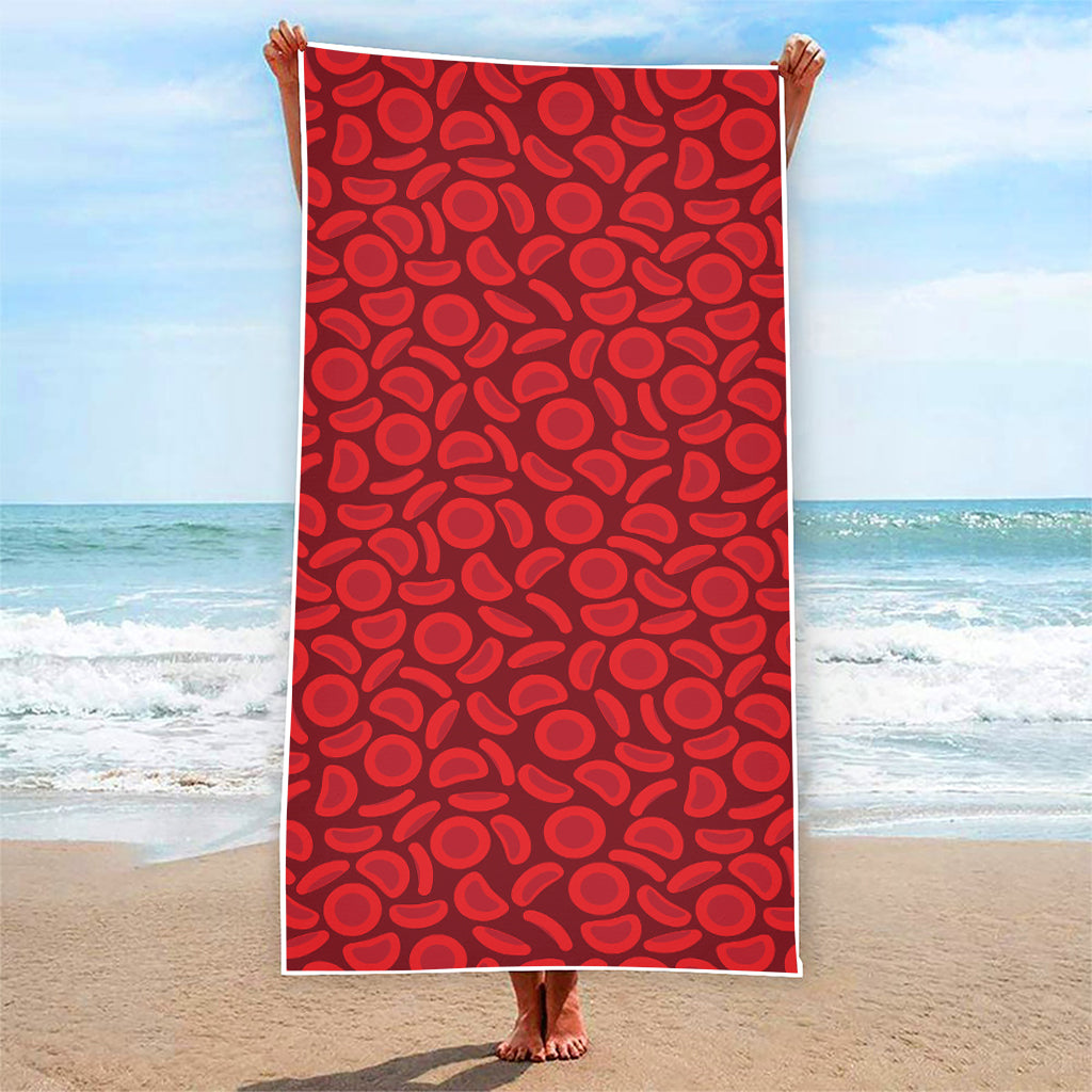 Red Blood Cells Pattern Print Beach Towel