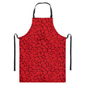 Red Blood Cells Pattern Print Bib Apron With Pocket