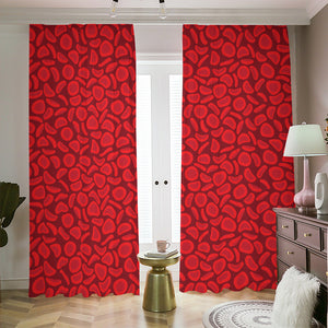 Red Blood Cells Pattern Print Blackout Pencil Pleat Curtains