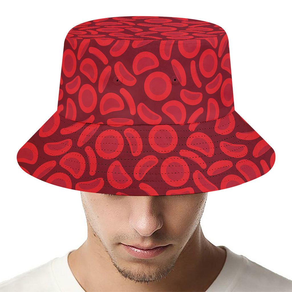 Red Blood Cells Pattern Print Bucket Hat