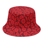 Red Blood Cells Pattern Print Bucket Hat