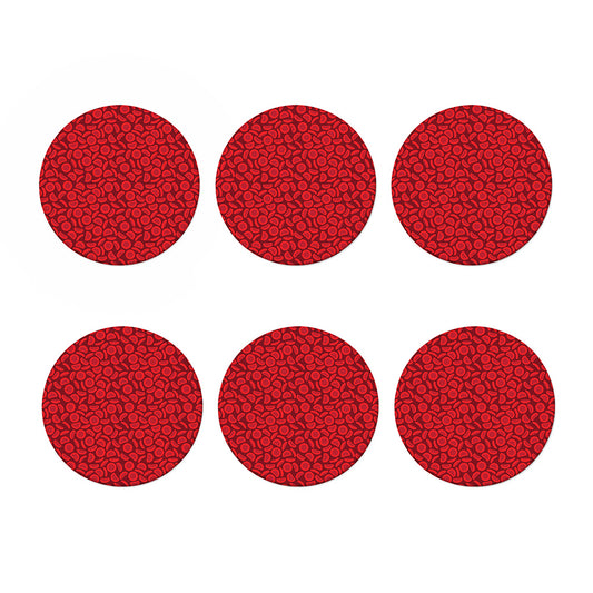 Red Blood Cells Pattern Print Coaster Set
