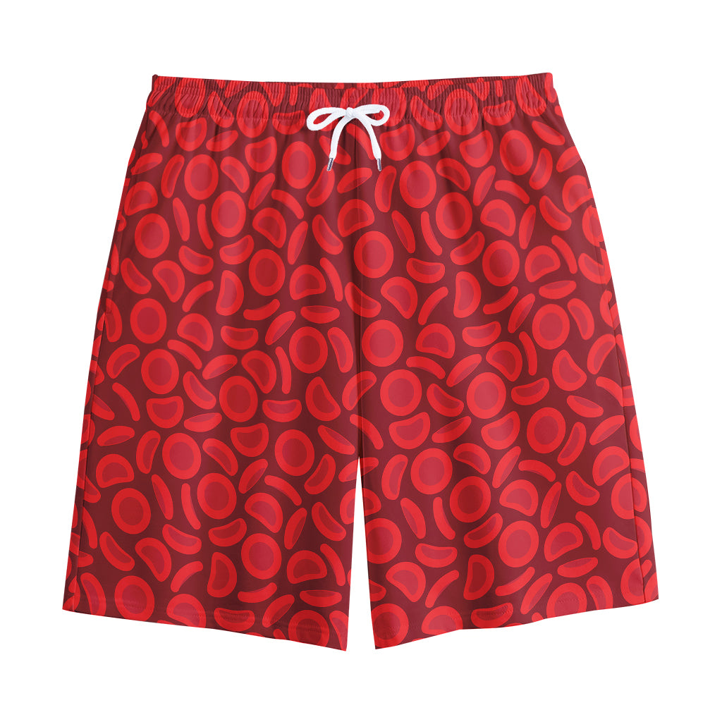 Red Blood Cells Pattern Print Cotton Shorts