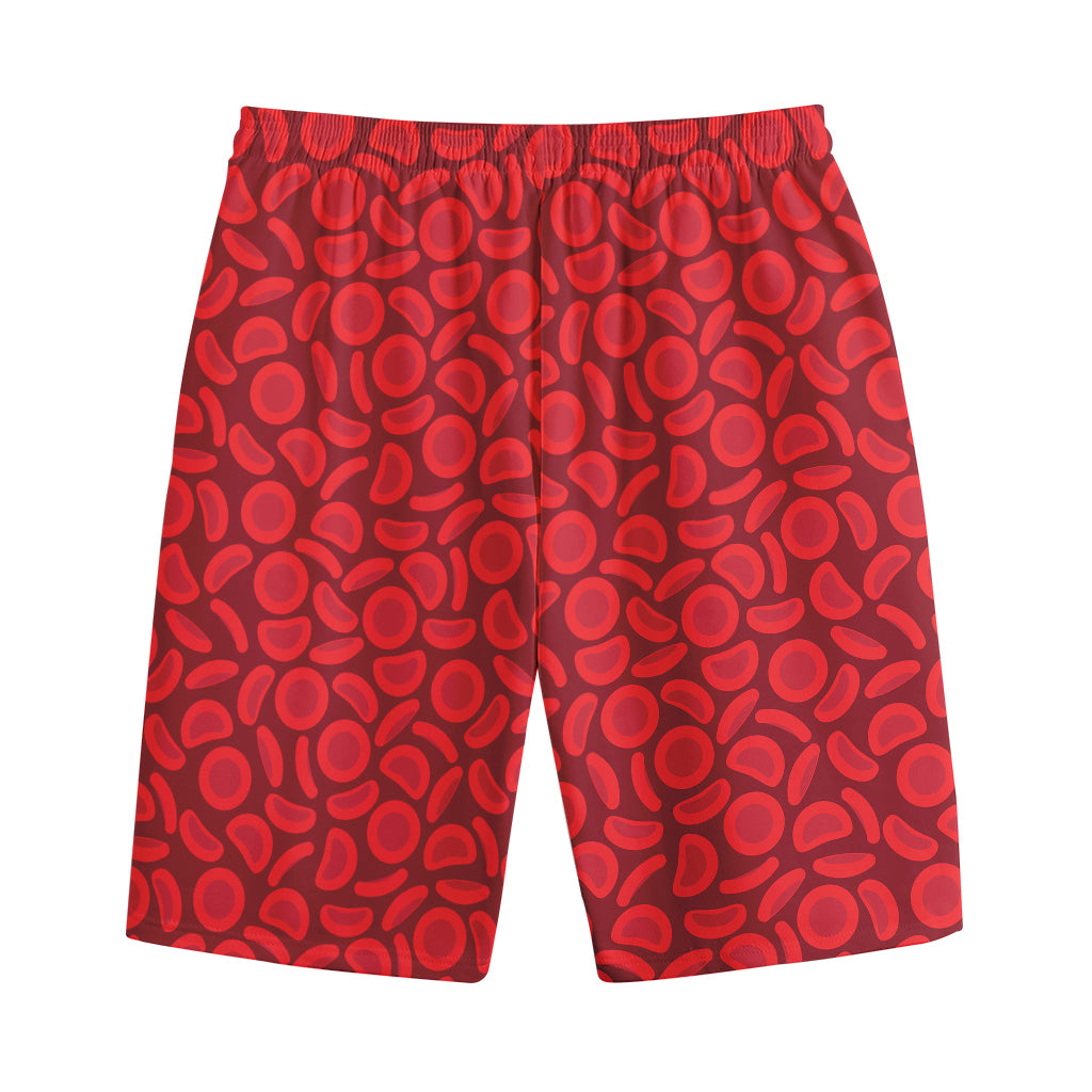 Red Blood Cells Pattern Print Cotton Shorts