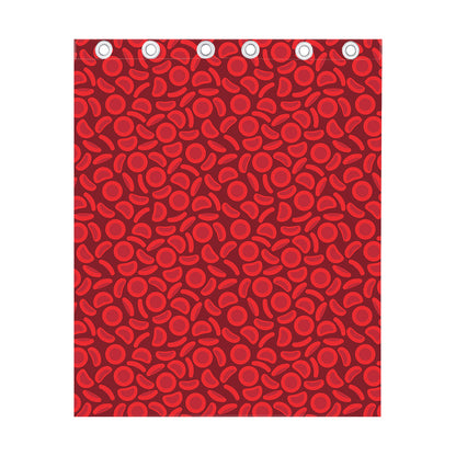 Red Blood Cells Pattern Print Curtain