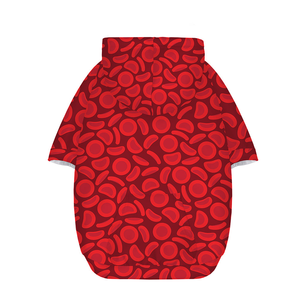 Red Blood Cells Pattern Print Dog Zip Up Hoodie