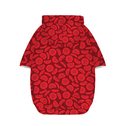Red Blood Cells Pattern Print Dog Zip Up Hoodie