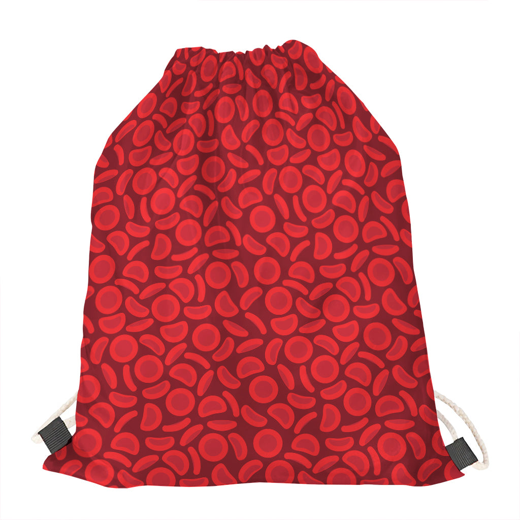 Red Blood Cells Pattern Print Drawstring Bag