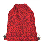 Red Blood Cells Pattern Print Drawstring Bag