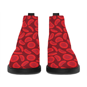 Red Blood Cells Pattern Print Flat Ankle Boots