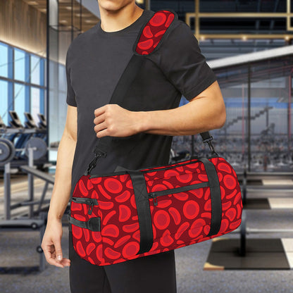 Red Blood Cells Pattern Print Gym Bag