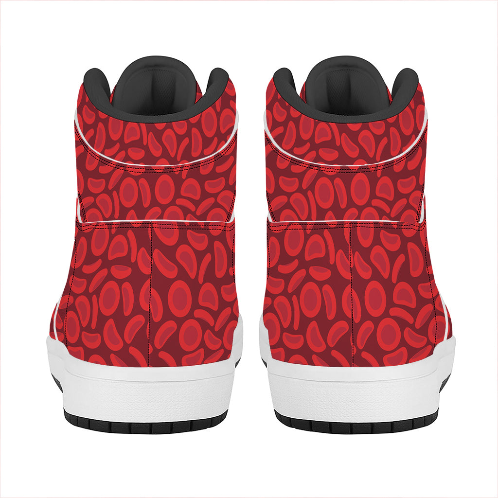 Red Blood Cells Pattern Print High Top Leather Sneakers