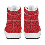 Red Blood Cells Pattern Print High Top Leather Sneakers