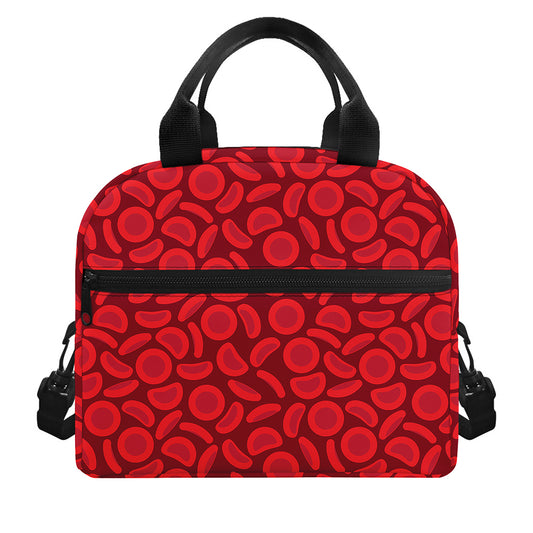 Red Blood Cells Pattern Print Insulated Lunch Bag