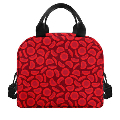 Red Blood Cells Pattern Print Insulated Lunch Bag