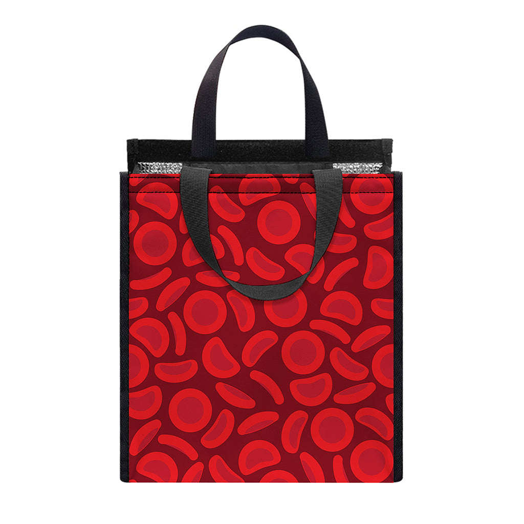 Red Blood Cells Pattern Print Insulated Lunch Tote
