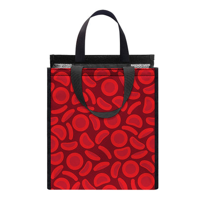 Red Blood Cells Pattern Print Insulated Lunch Tote