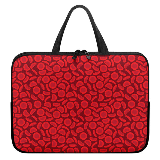 Red Blood Cells Pattern Print Laptop Sleeve With Handle
