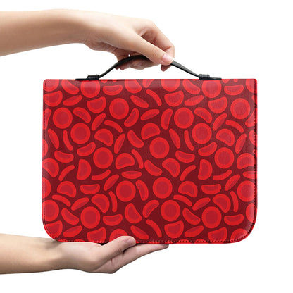 Red Blood Cells Pattern Print Leather Bible Cover