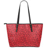 Red Blood Cells Pattern Print Leather Tote Bag