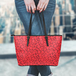 Red Blood Cells Pattern Print Leather Tote Bag