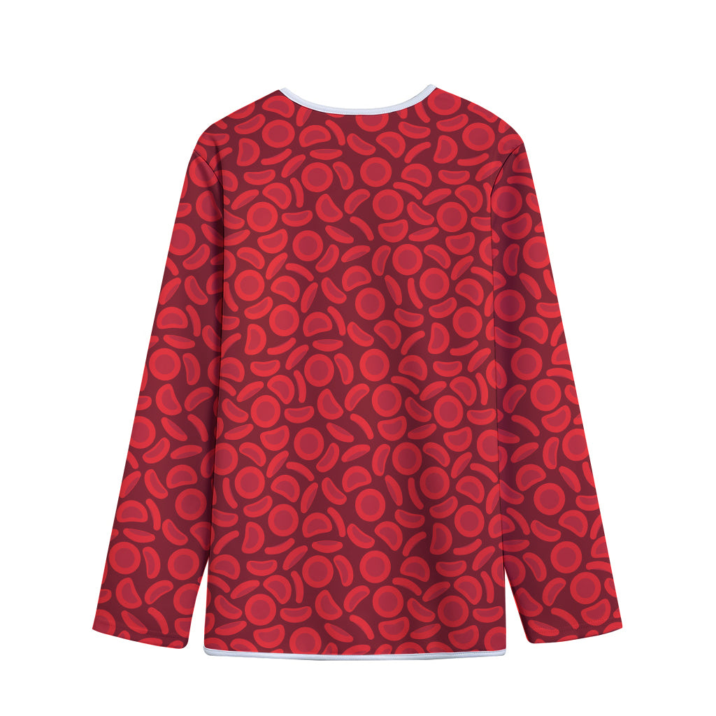 Red Blood Cells Pattern Print Long Sleeve Short Coat