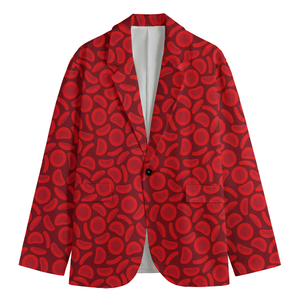 Red Blood Cells Pattern Print Men's Blazer