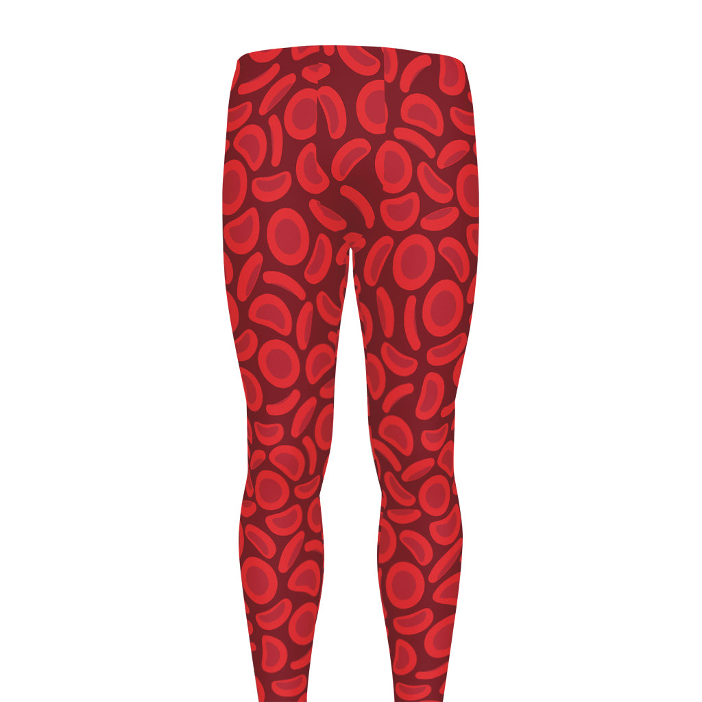 Red Blood Cells Pattern Print Men's leggings