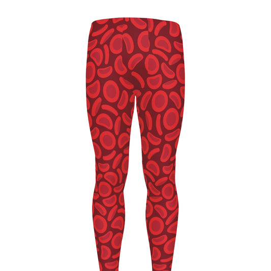 Red Blood Cells Pattern Print Men's leggings