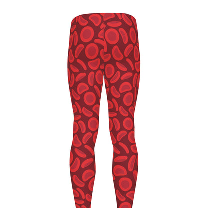 Red Blood Cells Pattern Print Men's leggings