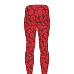 Red Blood Cells Pattern Print Men's leggings