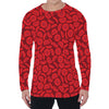 Red Blood Cells Pattern Print Men's Long Sleeve T-Shirt