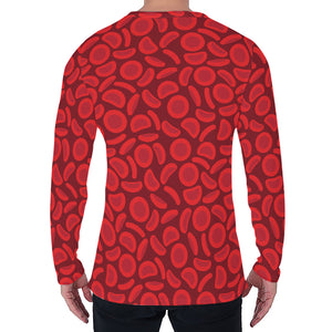 Red Blood Cells Pattern Print Men's Long Sleeve T-Shirt