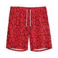 Red Blood Cells Pattern Print Men's Athletic Shorts
