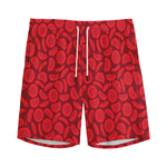 Red Blood Cells Pattern Print Men's Sports Shorts
