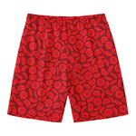 Red Blood Cells Pattern Print Men's Swim Trunks