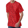 Red Blood Cells Pattern Print Men's Velvet T-Shirt