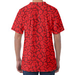 Red Blood Cells Pattern Print Men's Velvet T-Shirt