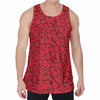 Red Blood Cells Pattern Print Men's Velvet Tank Top