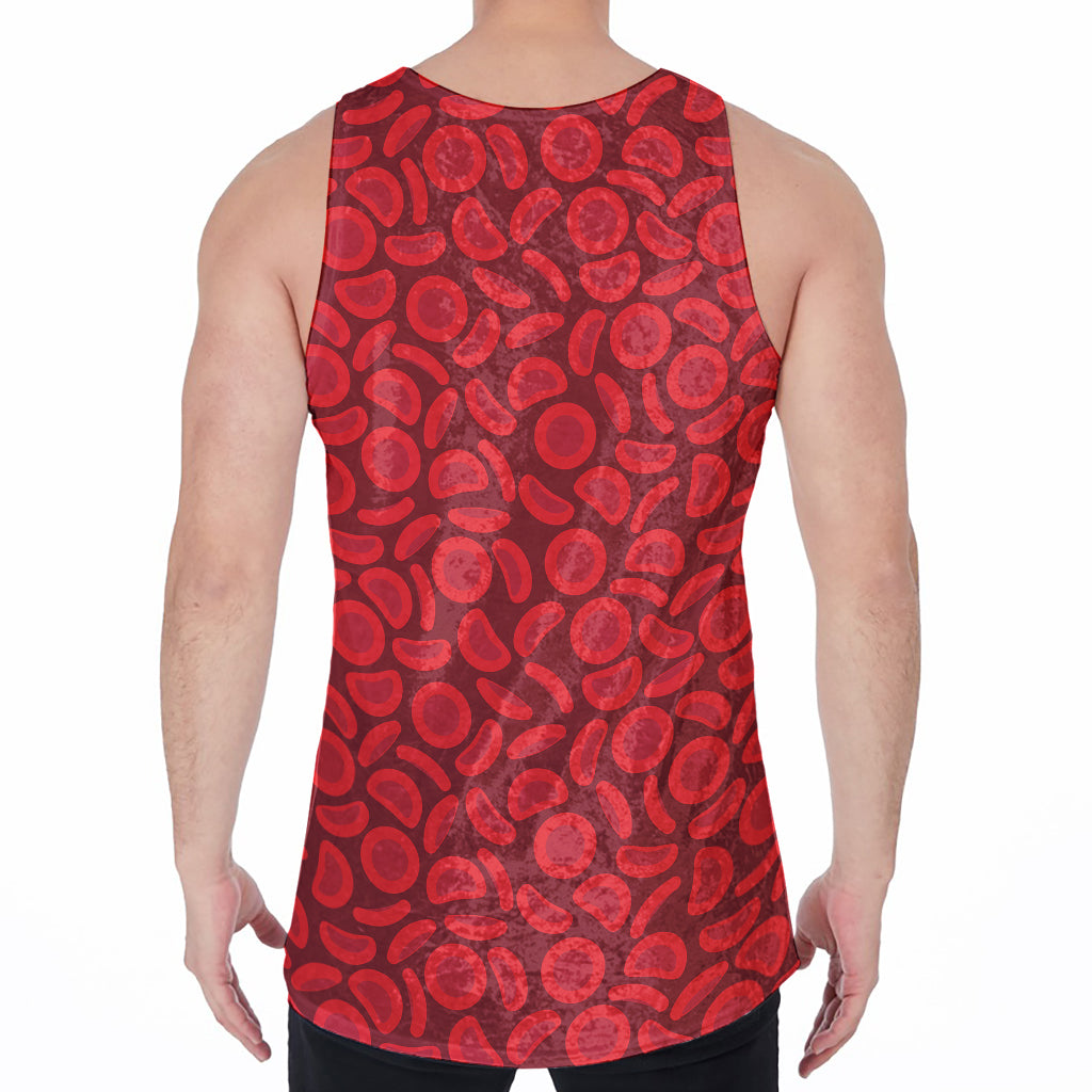 Red Blood Cells Pattern Print Men's Velvet Tank Top